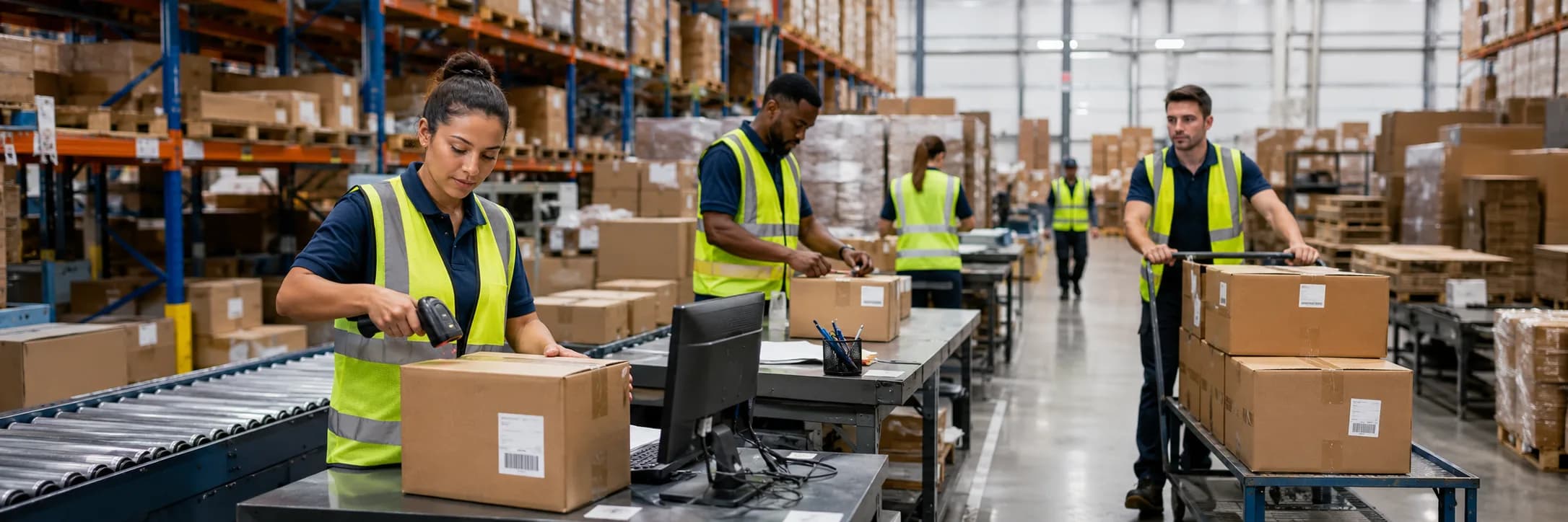 IDCEA 3PL fulfillment team packing ecommerce orders at a Southern California warehouse