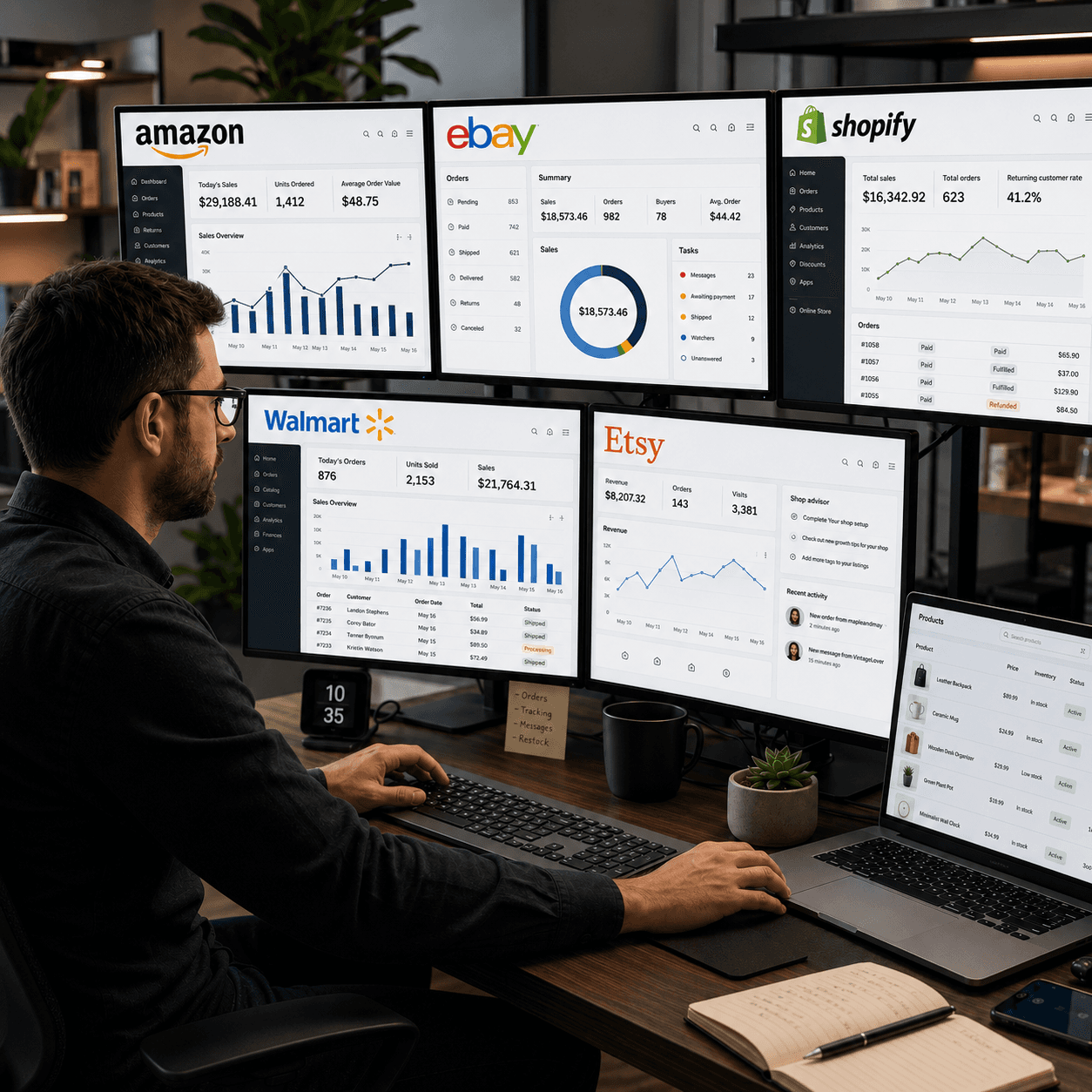 E-commerce operations platform — listings, orders and fulfillment